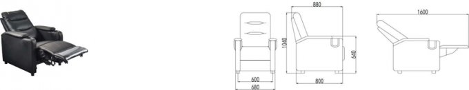 Multi Functional Movie Theater Chairs Genuine Leather Soft Cinema Sofa Custom 3