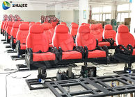 Vibration 3 Seats Movie Theater Chair 5D Red Colour 3 DOF Platform