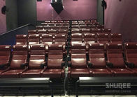 12 HZ Vibration Rate Comfortable Red Cinema Seats in Special Effects With Cup Holder
