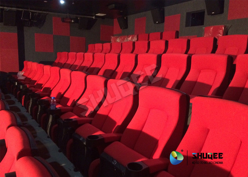 Red 3D Movie Cinema / Movie Theatre Seats With Vibration System CE Approval