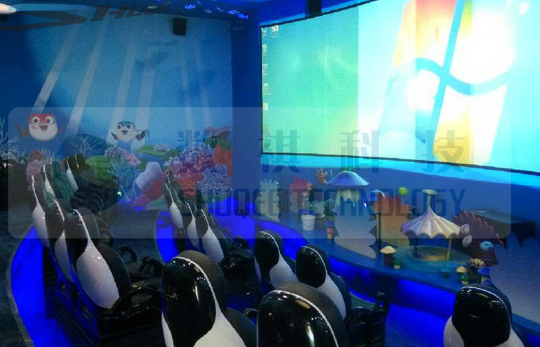 China 4D Movie Theater System Fiber-Glass Real Leather Motion Seat Black or Red factory