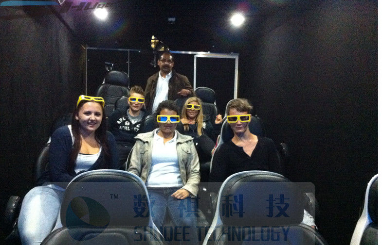 6D Digital Movie Theater Equipment Electronic Pneumatic System Red Motion Chairs