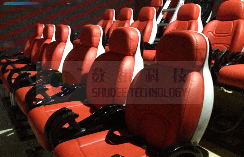 China 18 Seats 5D Cinema Equipment With Red Chair , Special Effects factory