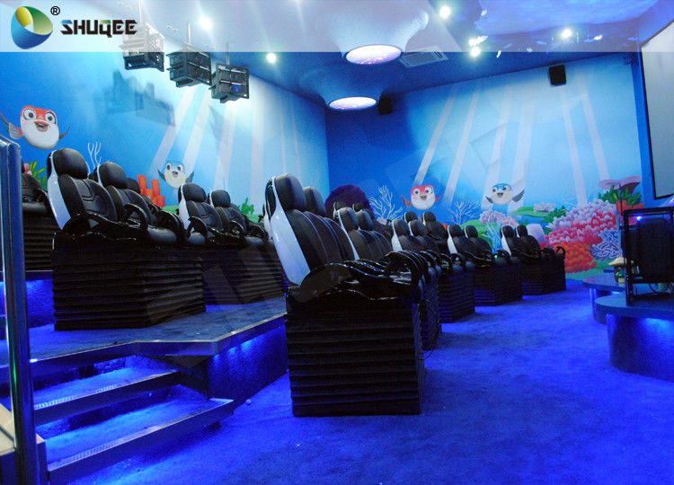 Interesting 3 Degrees Of Freedom Interactive Mobile 5D Cinema Chair With Luxury Genuine Leather