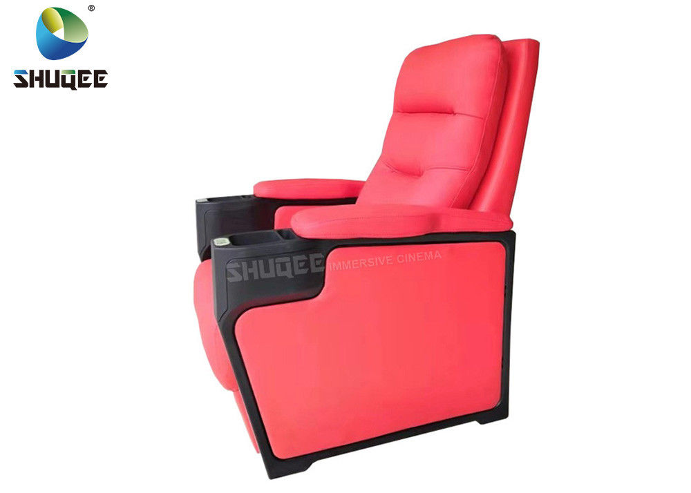 Red 3D Cinema Sofa Of Vip Cinema Seating Cloth Art Material Sigle Capacity