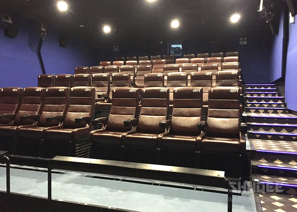 12 HZ Vibration Rate Comfortable Red Cinema Seats in Special Effects With Cup Holder