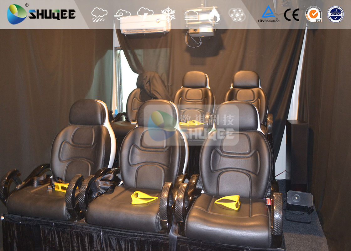 China 6 Persons 7D Movie Theater Mini Luxury Leather Motion Chairs , Remove Anywhere factory