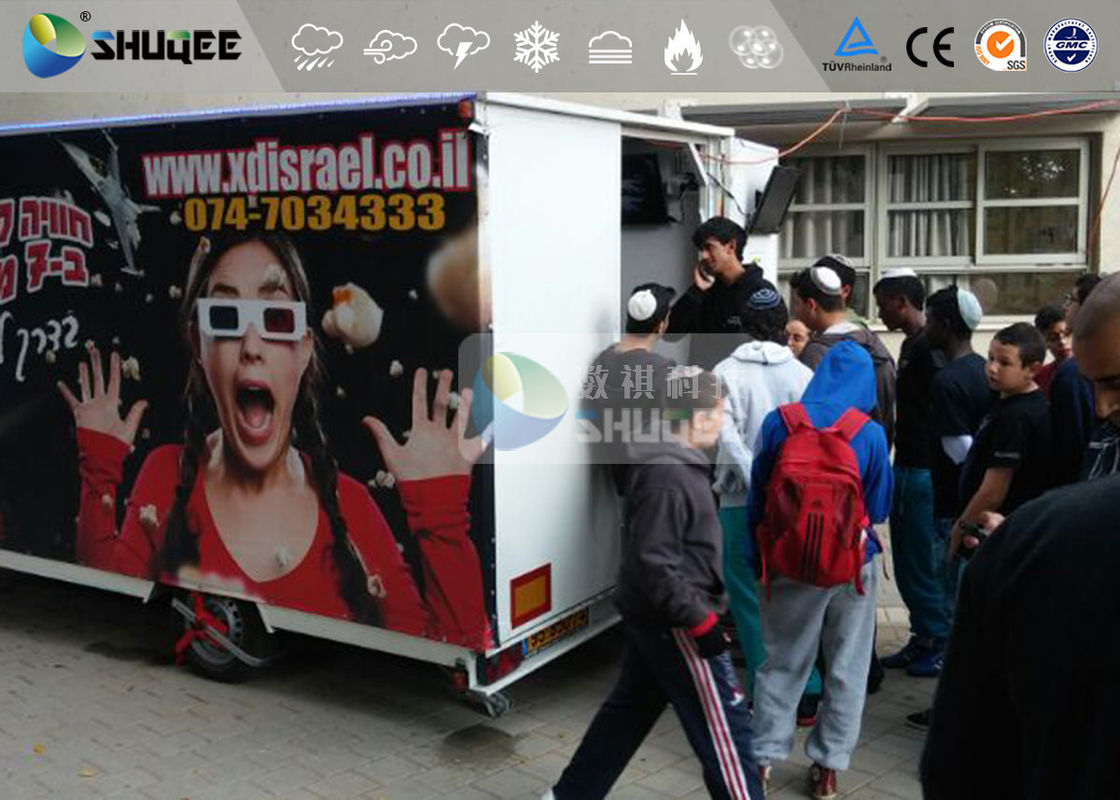 China 9 Motion Seats Mobile Trailer 5D Movie Theater , Truck Mobile 5D Cinema factory