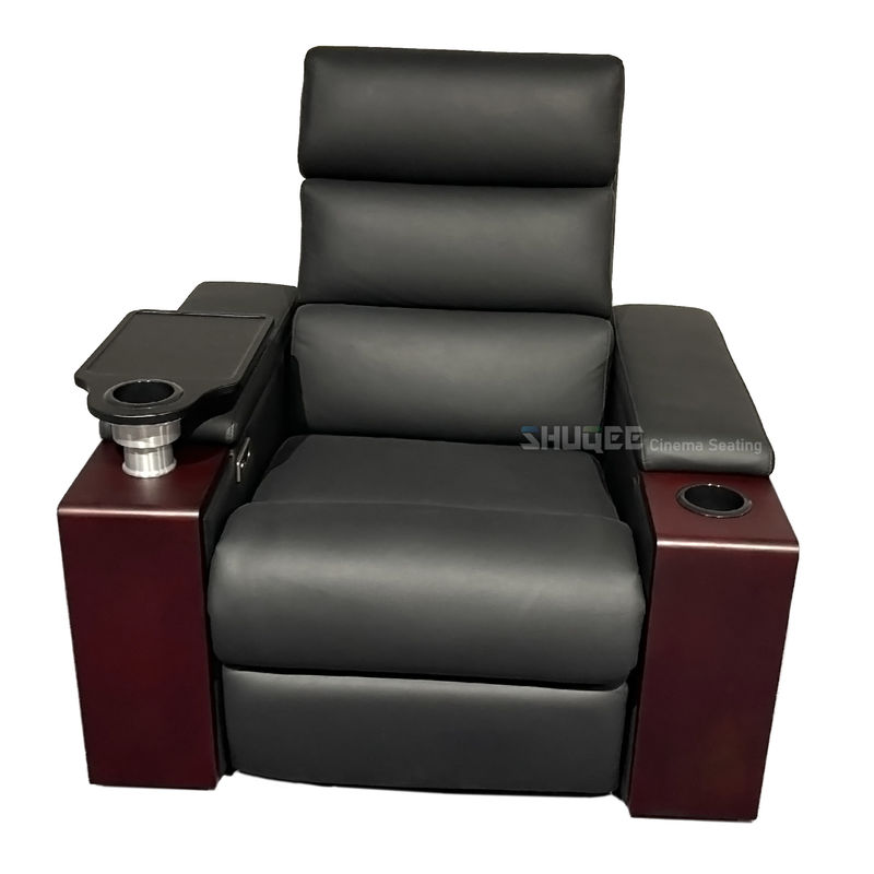 Synthetic Leather Movie Theater VIP Sofa With Rotating Tray 1
