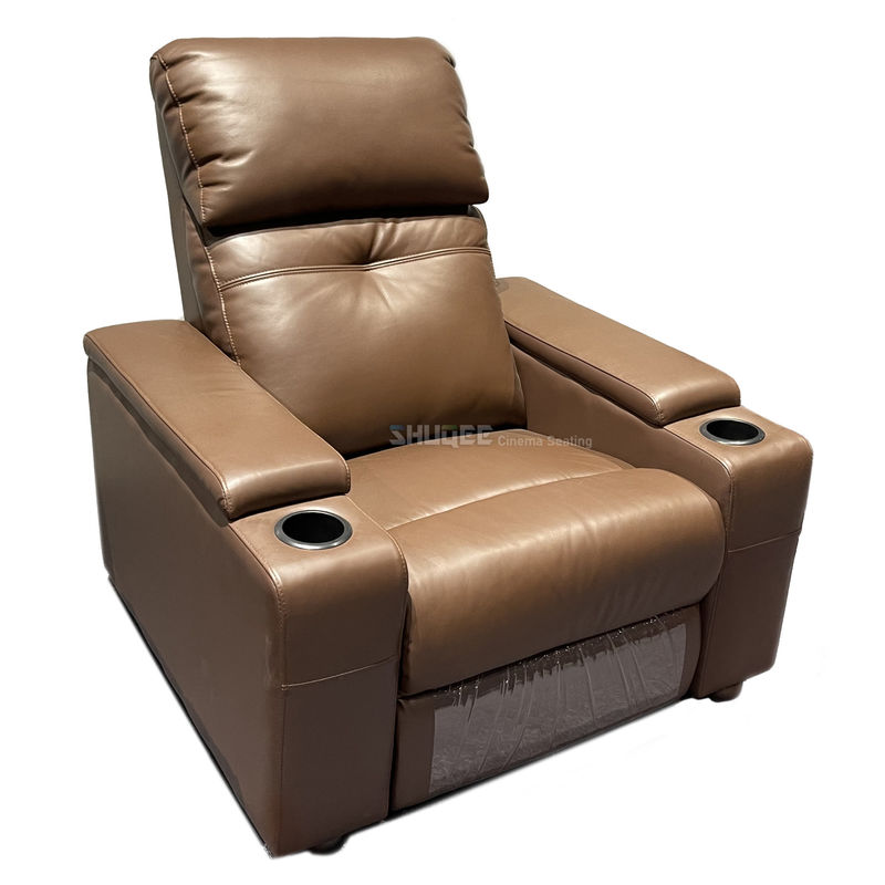 Synthetic Leather Movie Theater VIP Sofa With Rotating Tray 4