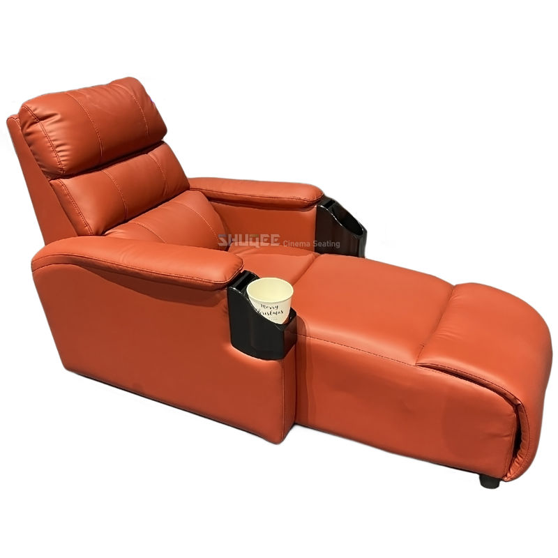 Leather Home Movie Theater Seats VIP Sofa With Tilting Cup Holder