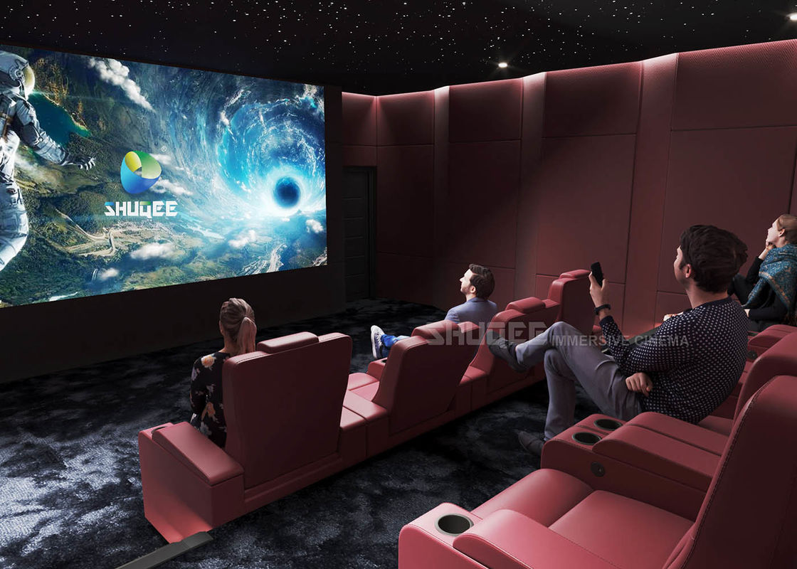 Red Electric  Leather Cinema Sofa  For Home  Cinema System With Screen / Speaker/ Projector
