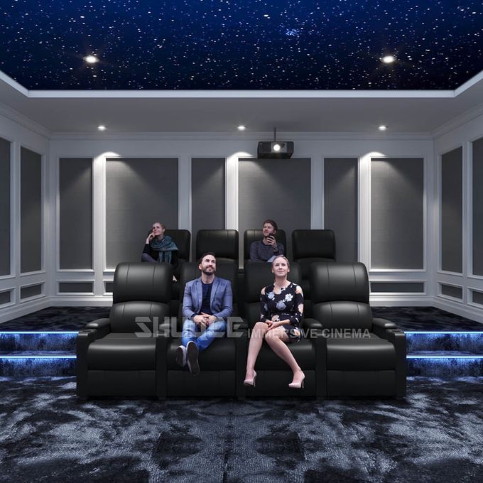 All Home Theater Equipment Supply VIP Leather Cinema Sofa With Cup Holder Available Colors 2