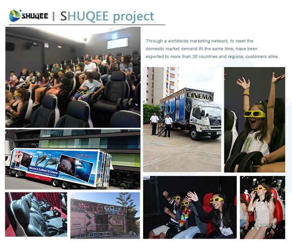 3 People 5 D Movie Theater Electronic System Luxury Chair Install In Side Truck Box 0