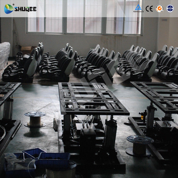 Black Genuine Leather Movie Theater Seat Pneumatic Motion Movie Theater Chair