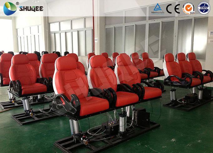 Red Luxury Cinema Seats 7D Movie Theater With Interactive Gun shooting Games 0