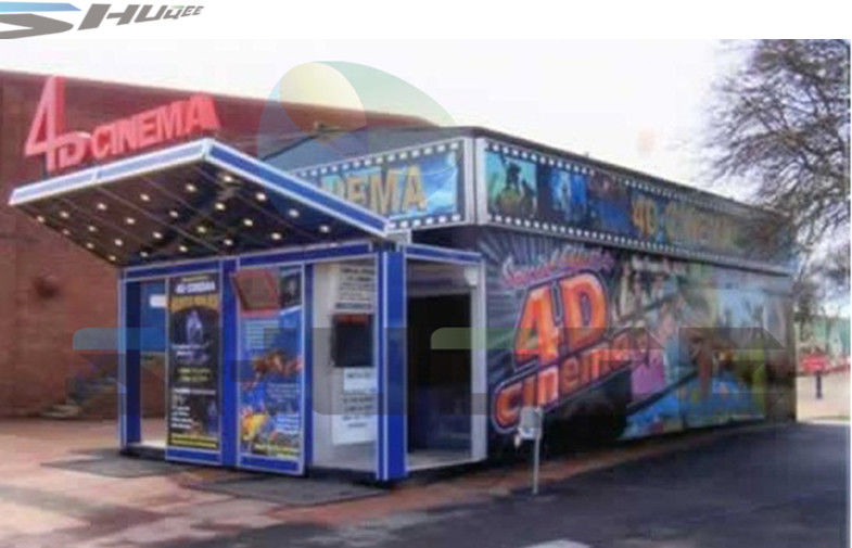 China Outdoor Mini Mobile 4D Cinema System , Movie Theater Cabin With Motion Chair factory