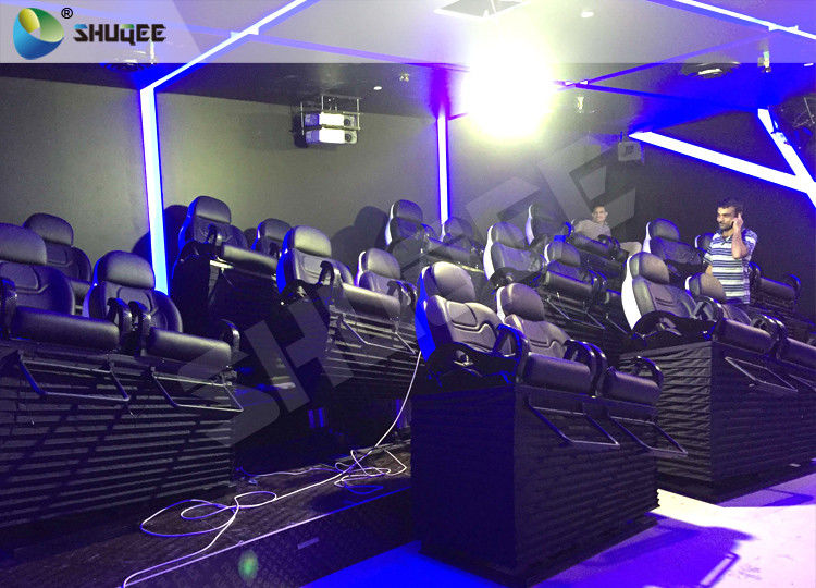 SGS Certification 5D Cinema Movies Theater 3 Seat Black Motion Chairs Genuine Leather