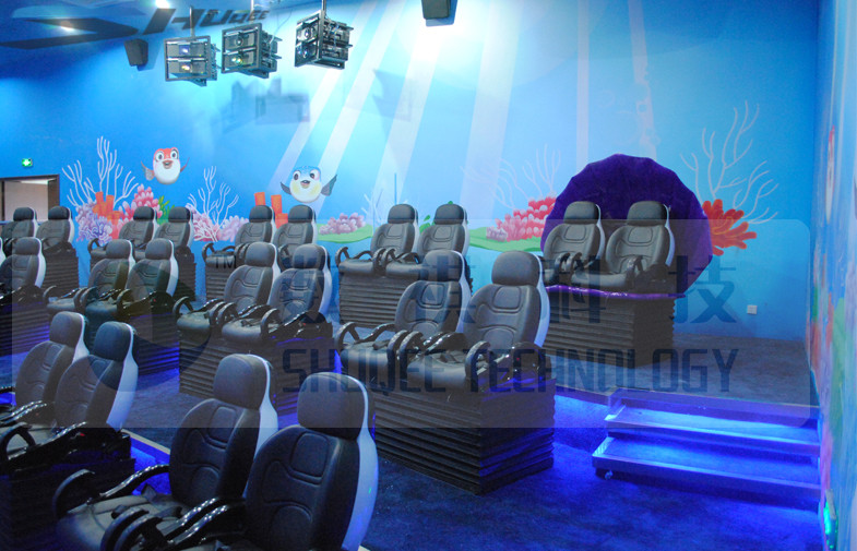 4D Movie Theater System Fiber-Glass Real Leather Motion Seat Black or Red