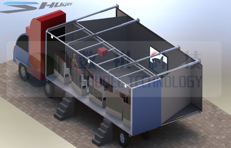 Outdoor Large Mobile 5D Cinema , 12 Seats Cinema Truck