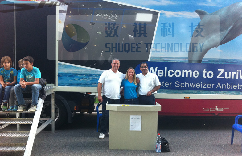 Mobile 6D Movie Theater Simulator With Audio / Broadcast System And Polarized Glasses