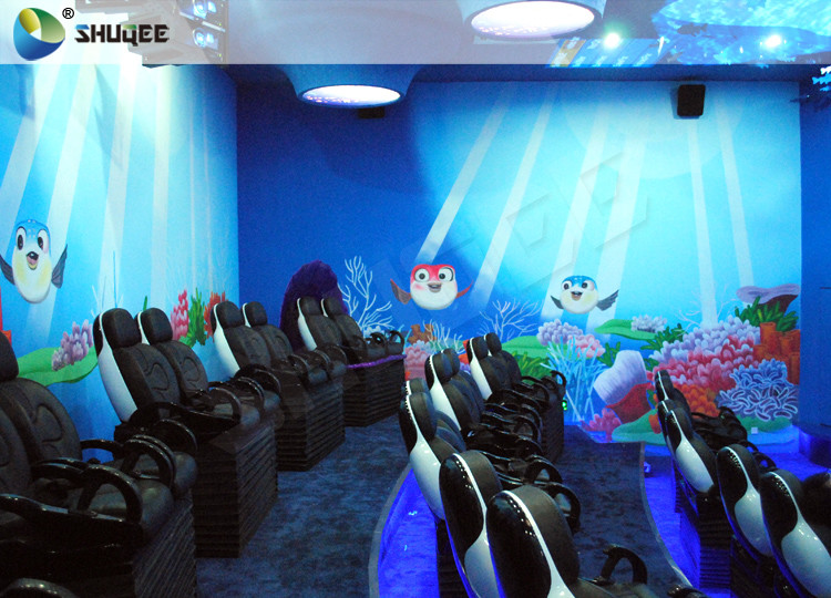 Interesting 3 Degrees Of Freedom Interactive Mobile 5D Cinema Chair With Luxury Genuine Leather