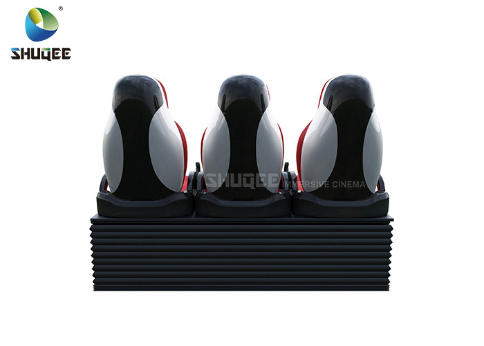 Luxury Red 3 Seats 4D Motion Theater Seating With One 3DOF Platform