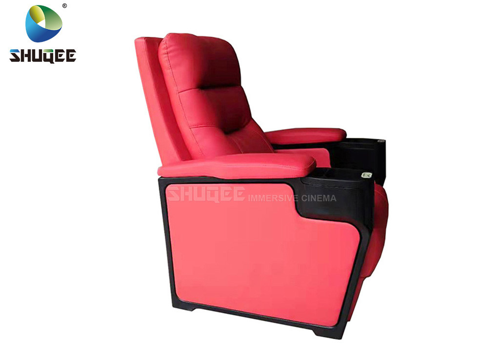 Red 3D Cinema Sofa Of Vip Cinema Seating Cloth Art Material Sigle Capacity