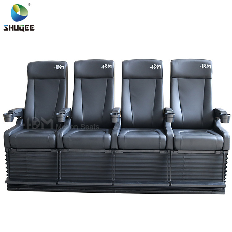 4D Cinema System PU Leather Motion Seat Black Color With 40 Seats