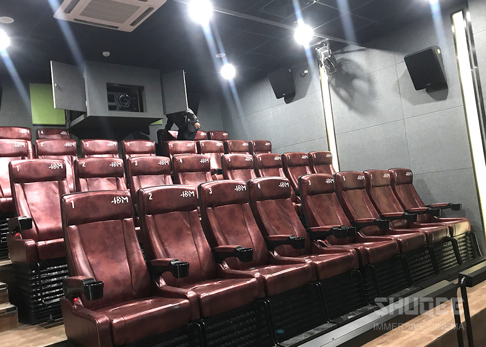 12 HZ Vibration Rate Comfortable Red Cinema Seats in Special Effects With Cup Holder