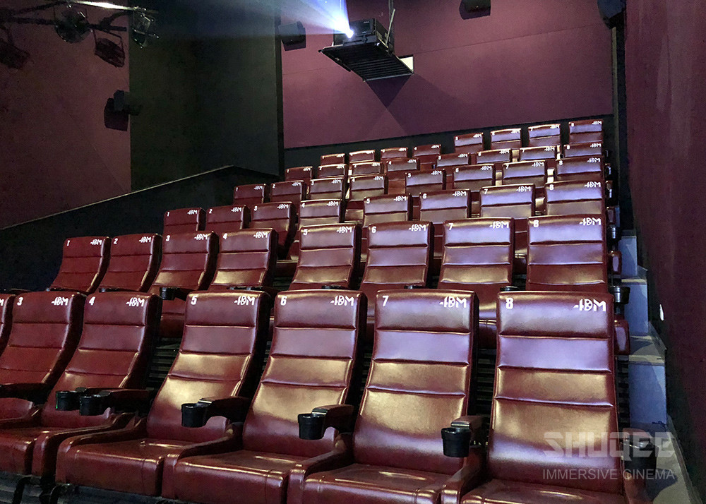 12 HZ Vibration Rate Comfortable Red Cinema Seats in Special Effects With Cup Holder