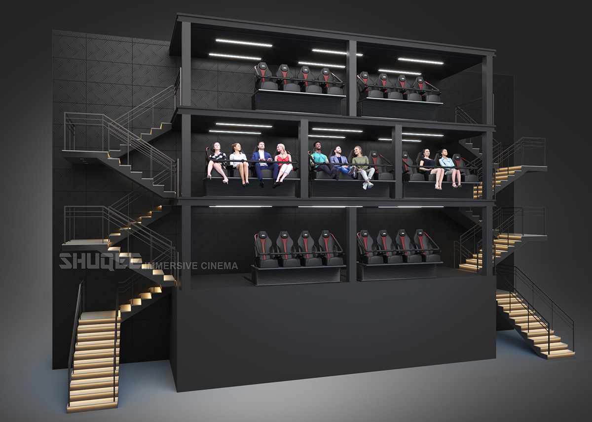 Low Maintenance 20 To 80 Seats Air Cinema With U-Shaped Screen For Amusement Park