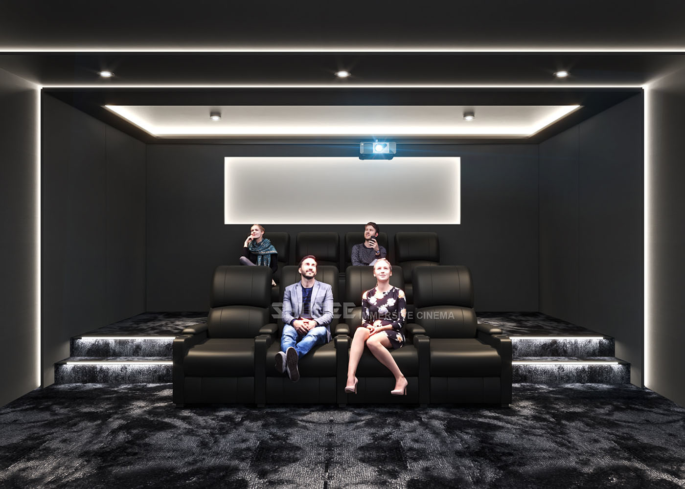 All Home Theater Equipment Supply VIP Leather Cinema Sofa With Cup Holder Available Colors