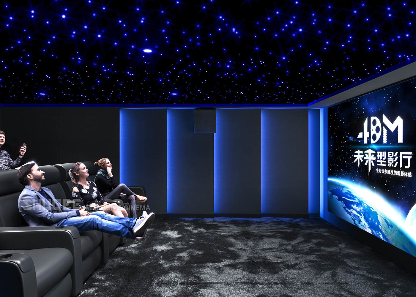 All Home Theater Equipment Supply VIP Leather Cinema Sofa With Cup Holder Available Colors