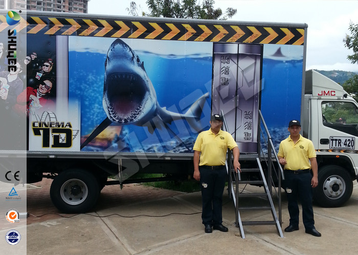 Popular Truck Mobile 7D Cinema System With 9 Black Leather Pneumstic Seats