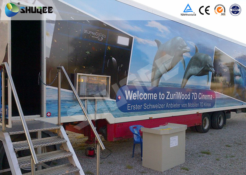 Mobile 5D Movie Theater With Truck And Usually Set 9 Seats Electronic Motion Chairs