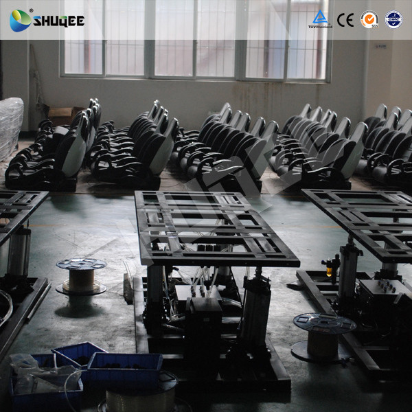 Black Genuine Leather Movie Theater Seat Pneumatic Motion Movie Theater Chair