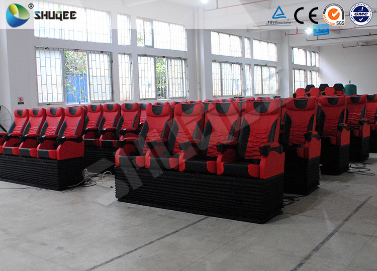 Customized Red Blue 4D Motion Chair Theater Snow Bubble Rain Special Effects